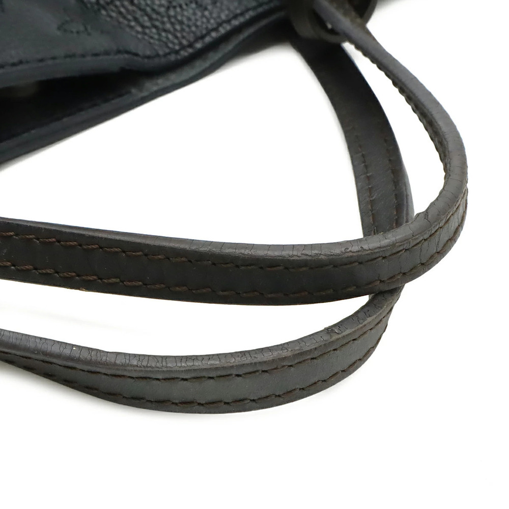LOUIS VUITTON Monogram Mahina 2way Shoulder Bag Leather Noir Black Pouch - Picture 6 of 9